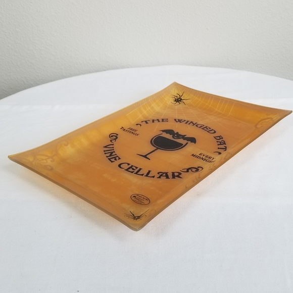 Parker Designs The Winged Bat Decorative Spooky Halloween Catch All Orange Tray - Picture 4 of 12